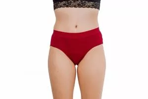 Pinke Welle Menstruationstrusser Bikini Red - Medium - 100 dages returpolitik og let menstruation (M)