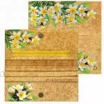 Green Banana Paper Plumeria Wallet