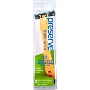 Preserve Triple shaver (inkl. 2 hoveder) - mørklilla - med 3 blade, fremstillet af genbrugsplast