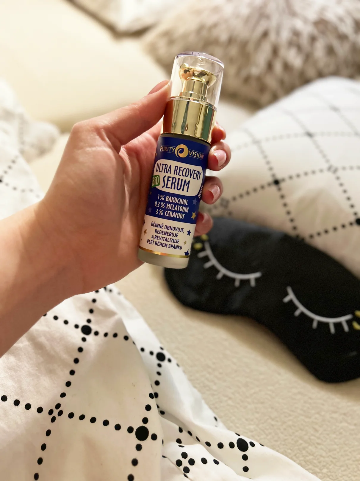 Purity Vision Ultra Recovery Night Natserum til ansigtet (30 ml) - med bakuchiol, melatonin og ceramider