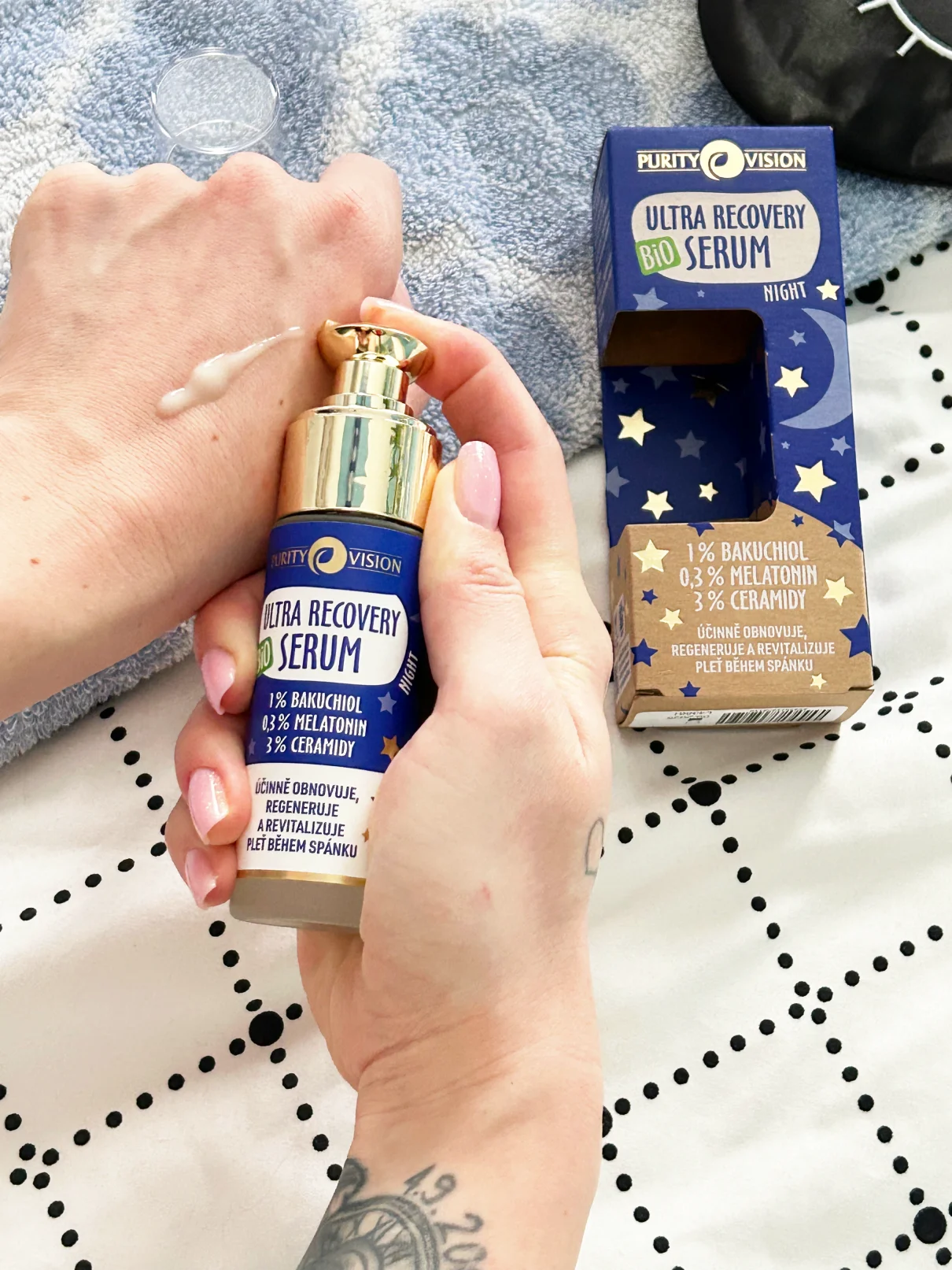 Purity Vision Ultra Recovery Night Natserum til ansigtet (30 ml) - med bakuchiol, melatonin og ceramider
