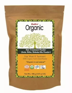 Radico Pulver shampoo med balsam (100 g) - Amla Ritha Shikakai