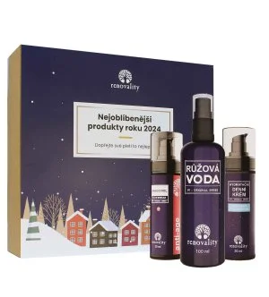Renovality Original Series mest populære produkter i 2024 Bakuchiol-serum 30 ml + rosenvand 100 ml + dagcreme med hyaluronsyre
