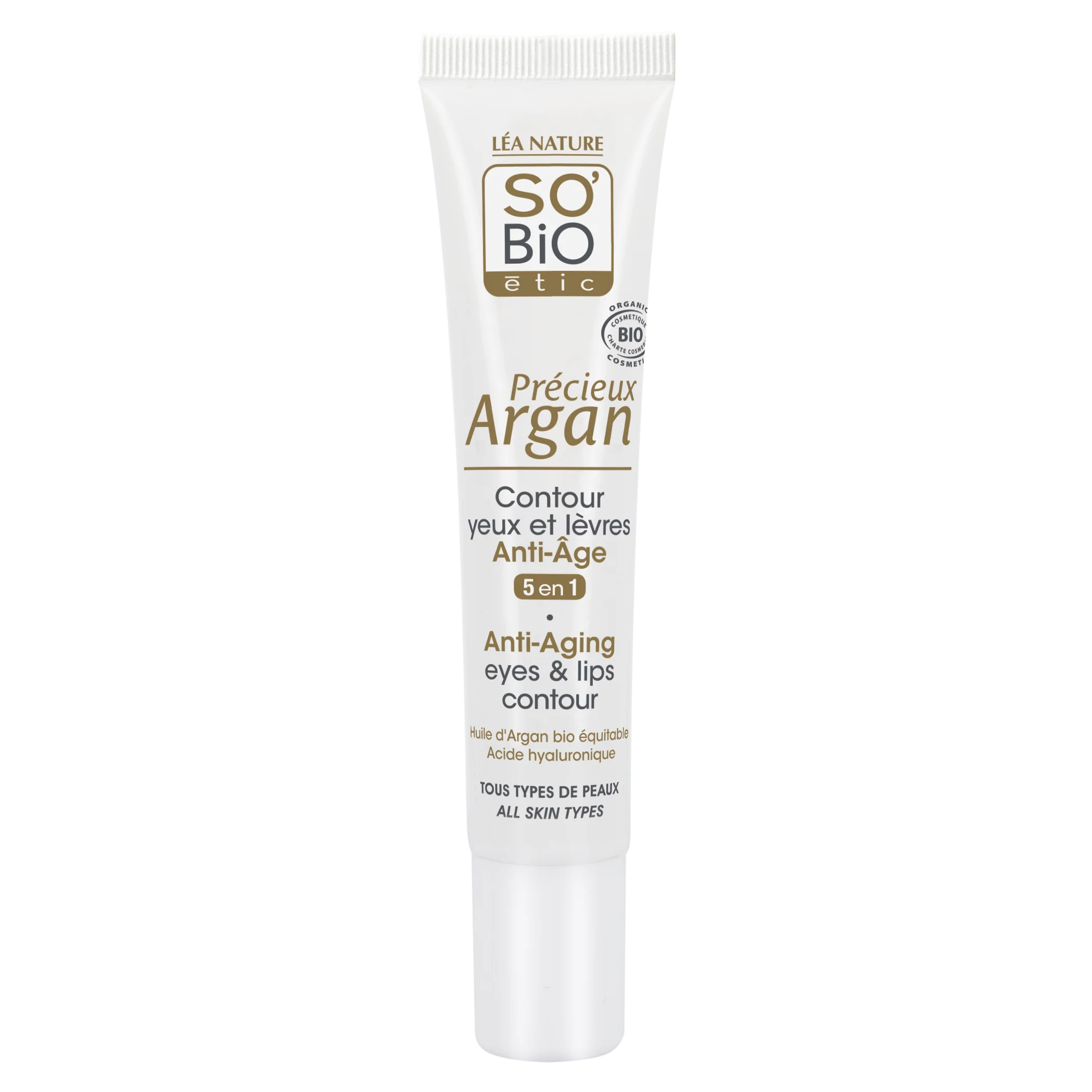 SO’BiO étic Anti-Age Precieux Argan Creme til øjen- og læbeområdet ØKO (15 ml) - ideel til moden hud