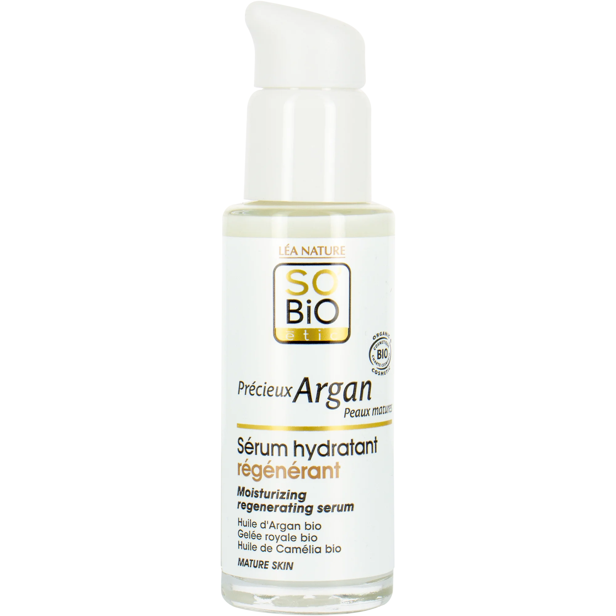 SO’BiO étic Anti-Age Precieux Argan Sérum fugtgivende og regenererende GOLD BIO (30 ml) - med hyaluronsyre