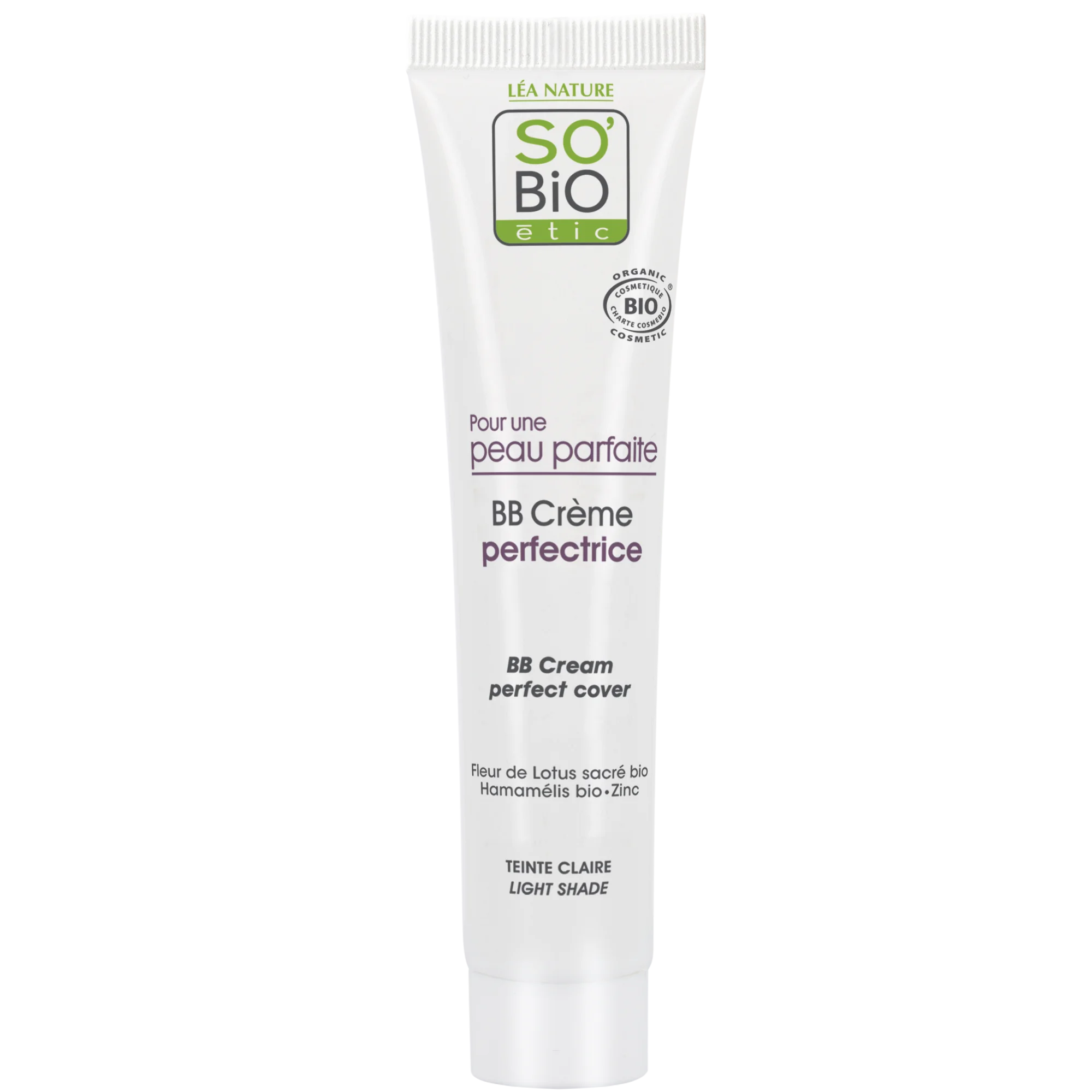 SO’BiO étic BB-creme til perfekt hud - nuance Light BIO (40 ml) - med ekstrakt af lotusblomst