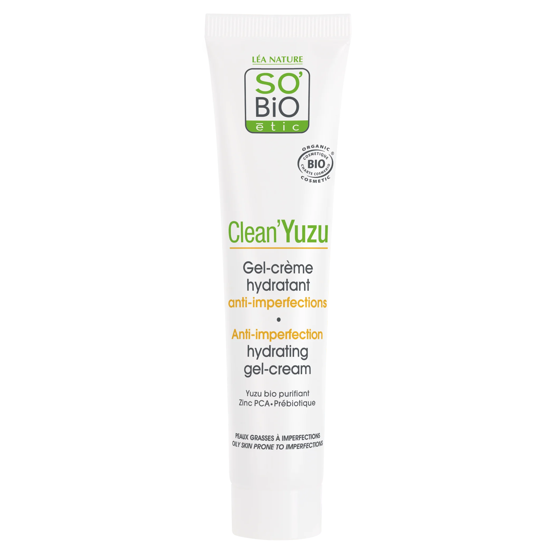 SO’BiO étic Fugtgivende gelcreme til ansigtet - Clean Yuzu BIO (40 ml) - ideel til fedtet hud