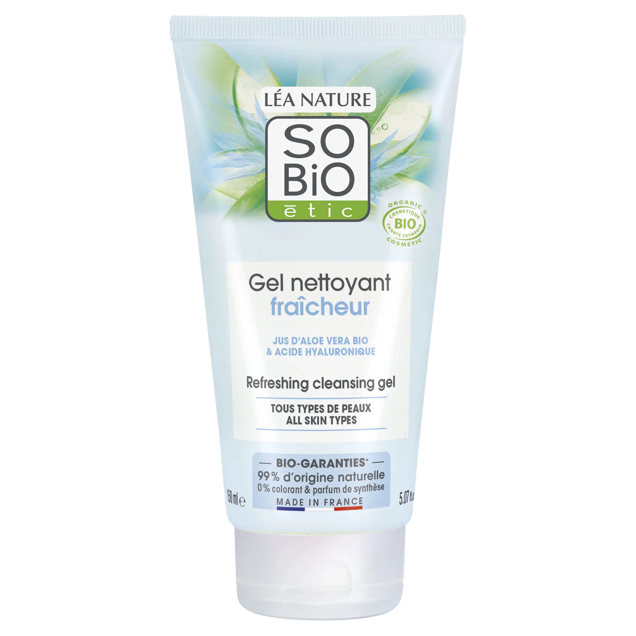 SO’BiO étic Fugtgivende rensegel Aloe vera BIO (150 ml) - til alle hudtyper