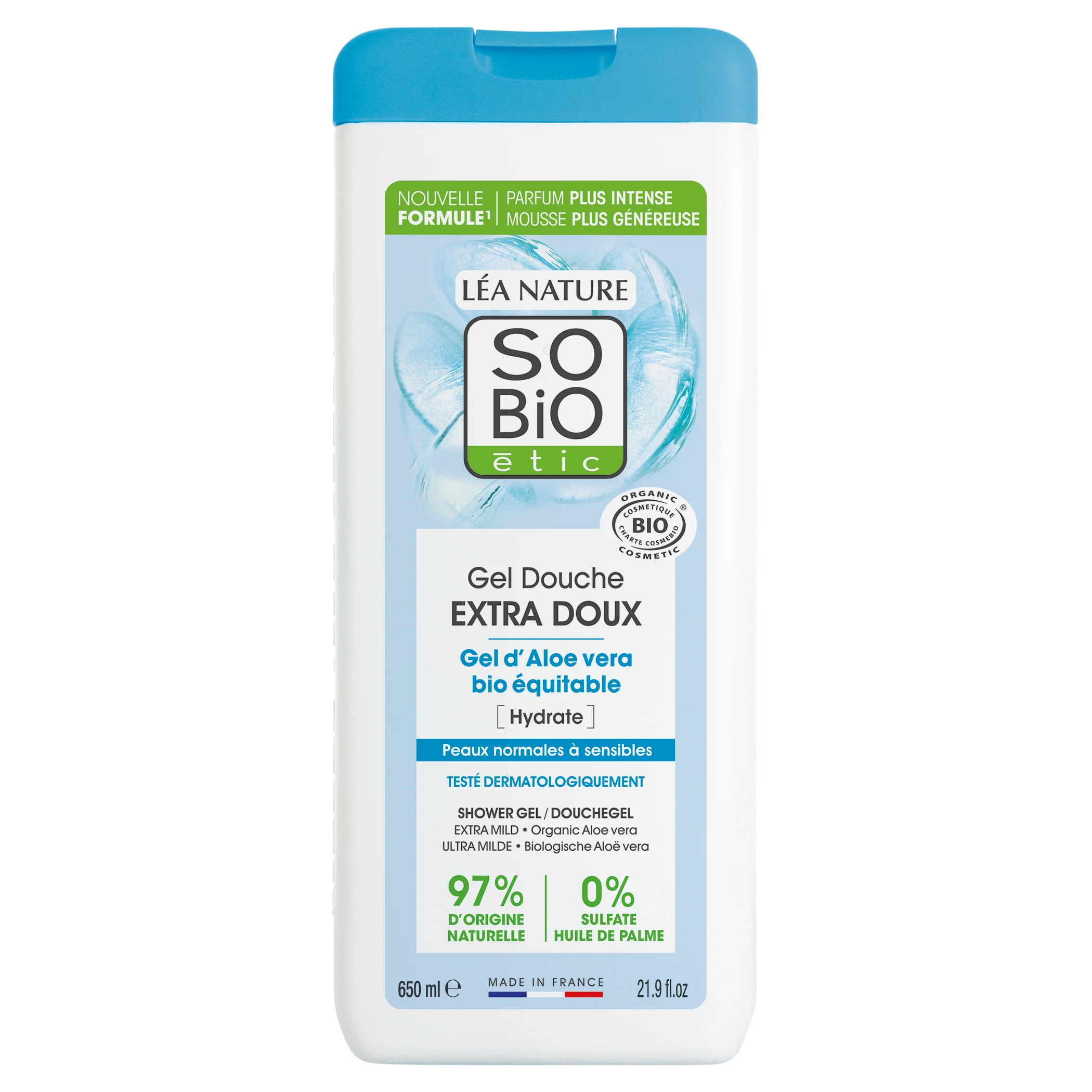 SO’BiO étic Showergel EKSTRA SKÅNSOM med økologisk Aloe vera (650 ml) - fugter intensivt
