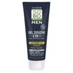 SO’BiO étic MEN 3-i-1 showergel - energigivende økologisk ingefær (200 ml) - til krop, ansigt og hår