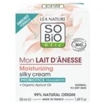 SO’BiO étic Silkeagtig fugtighedscreme med økologisk æselmælk (50 ml) - til alle hudtyper, også sensitiv hud