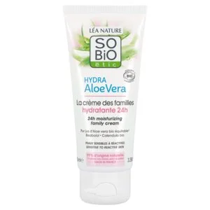 SO’BiO étic Fugtgivende hypoallergen creme med Aloe vera til hele familien ØKO (100 ml) - fugter, beroliger og regenererer