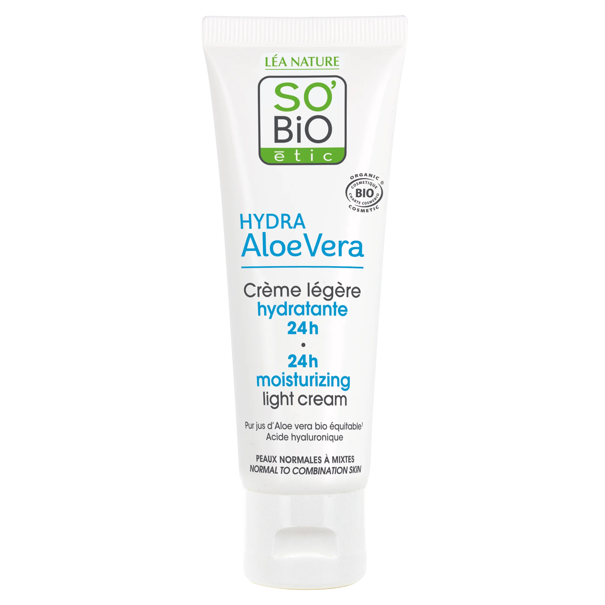 SO’BiO étic Let fugtgivende dagcreme med Aloe Vera BIO (50 ml) - med hyaluronsyre