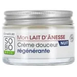 SO’BiO étic Regenererende natcreme med økologisk æselmælk (50 ml) - pisket tekstur