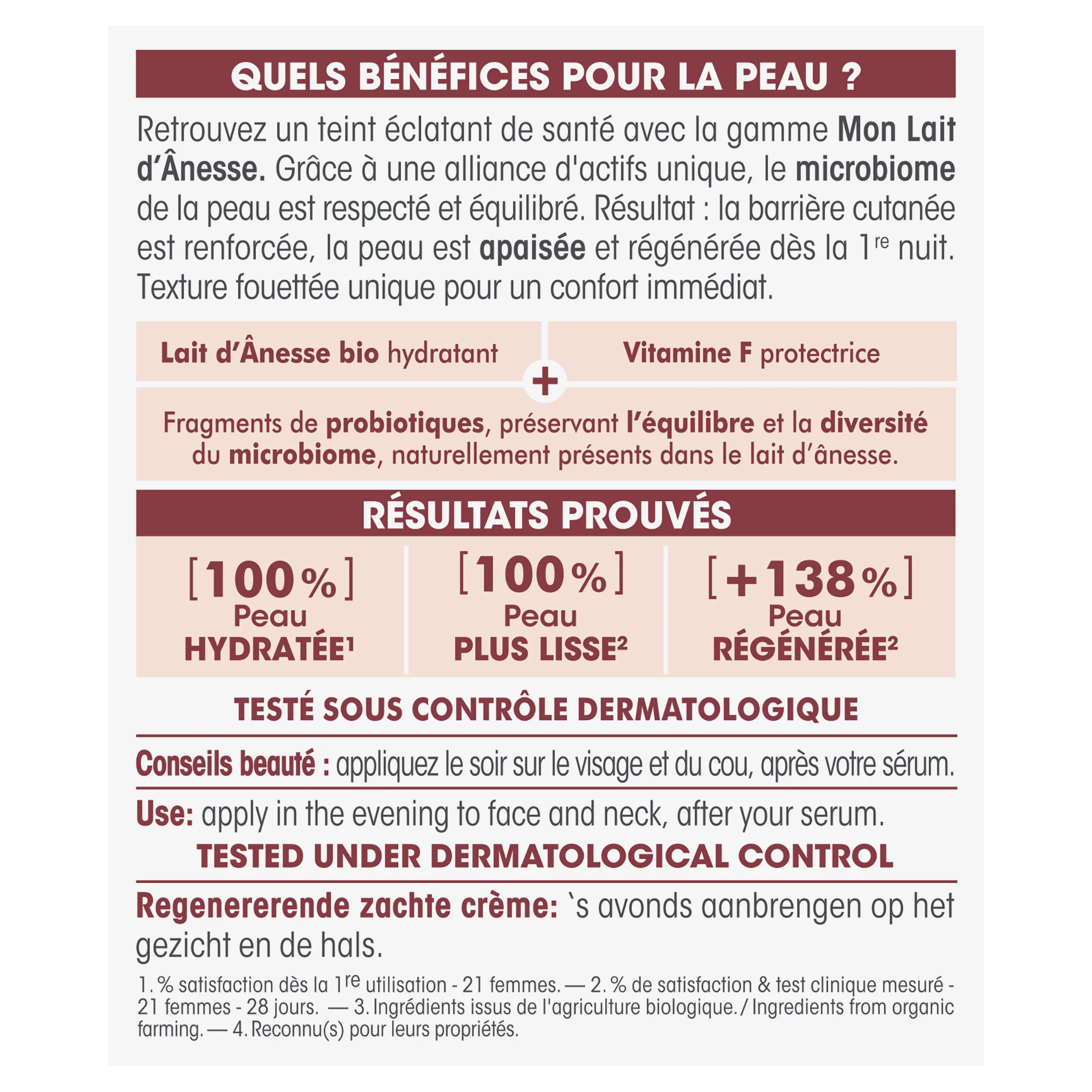 SO’BiO étic Regenererende natcreme med økologisk æselmælk (50 ml) - pisket tekstur