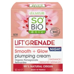 SO’BiO étic Lift'Grenade BIO opklarende natcreme mod rynker (50 ml) - med granatæble