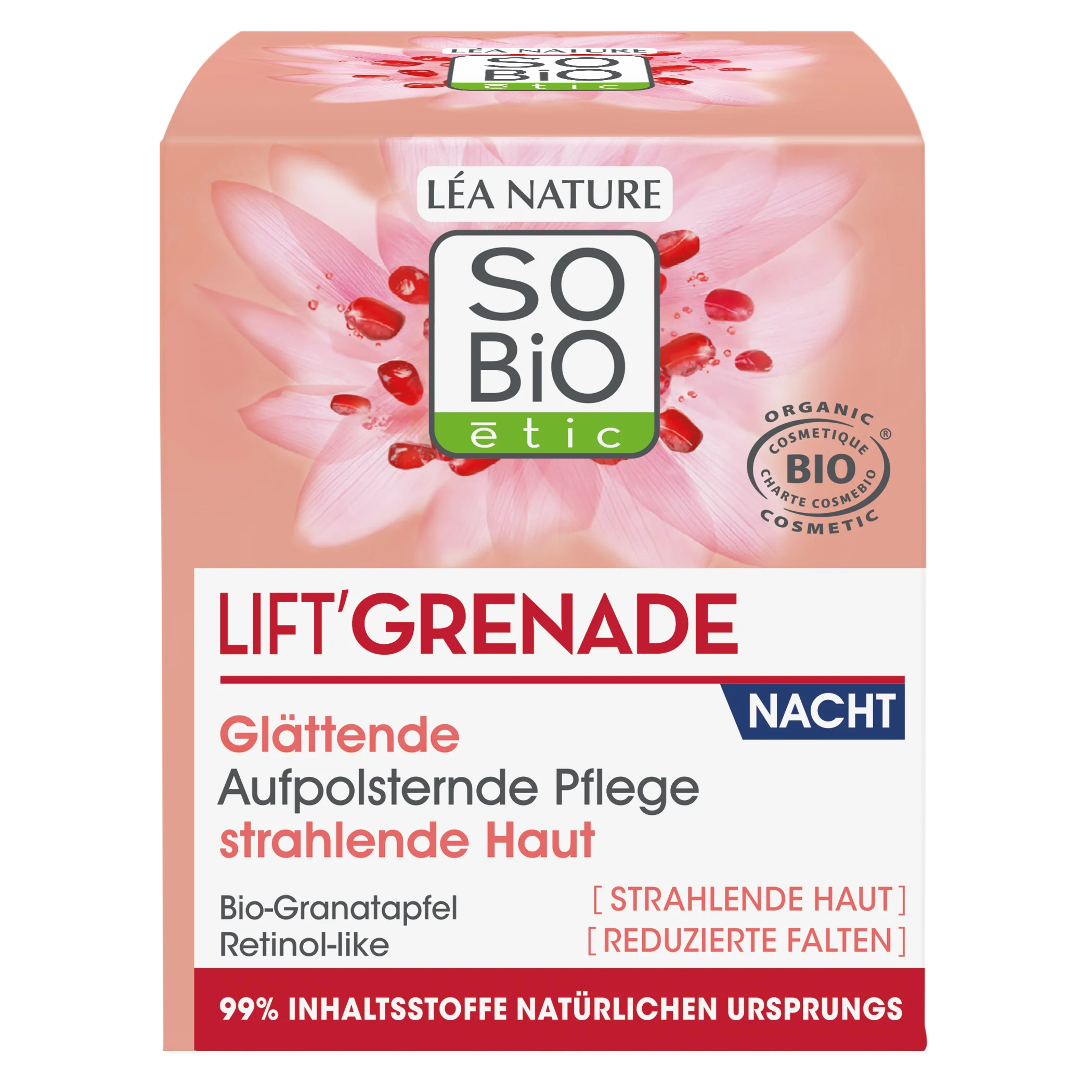 SO’BiO étic Lift'Grenade BIO opklarende natcreme mod rynker (50 ml) - med granatæble