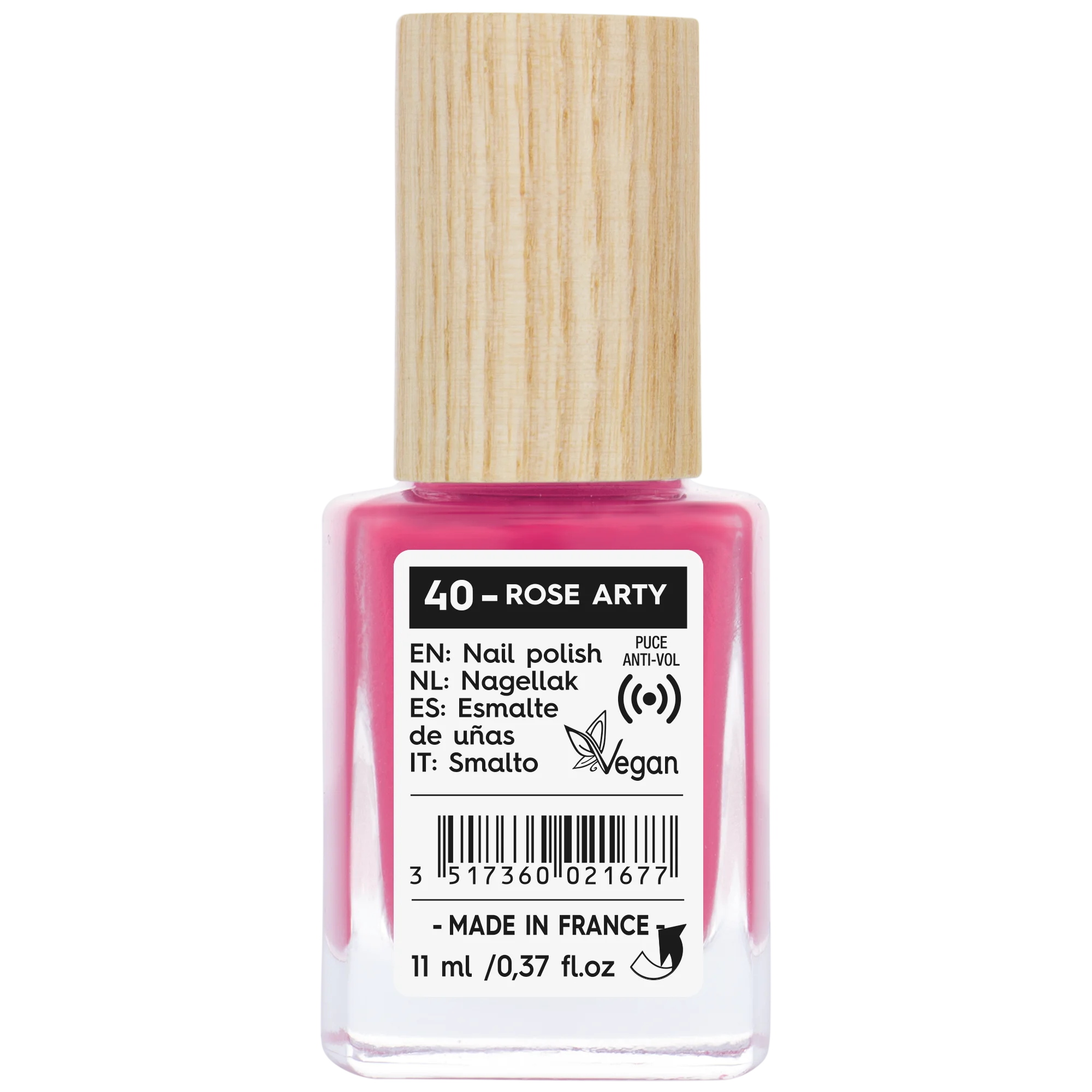 SO’BiO étic Neglelak - 40 boheme-rosa (11 ml) - med strålende og intens farve