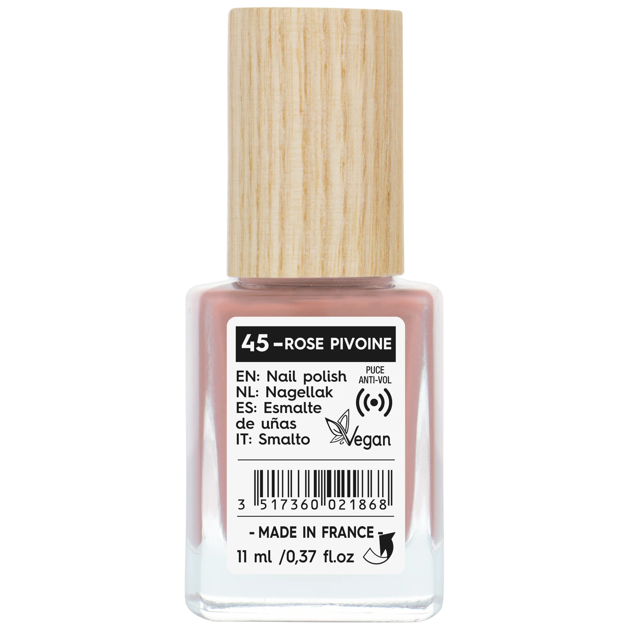 SO’BiO étic Neglelak - 45 pink pæon (11 ml) - med strålende og intens farve
