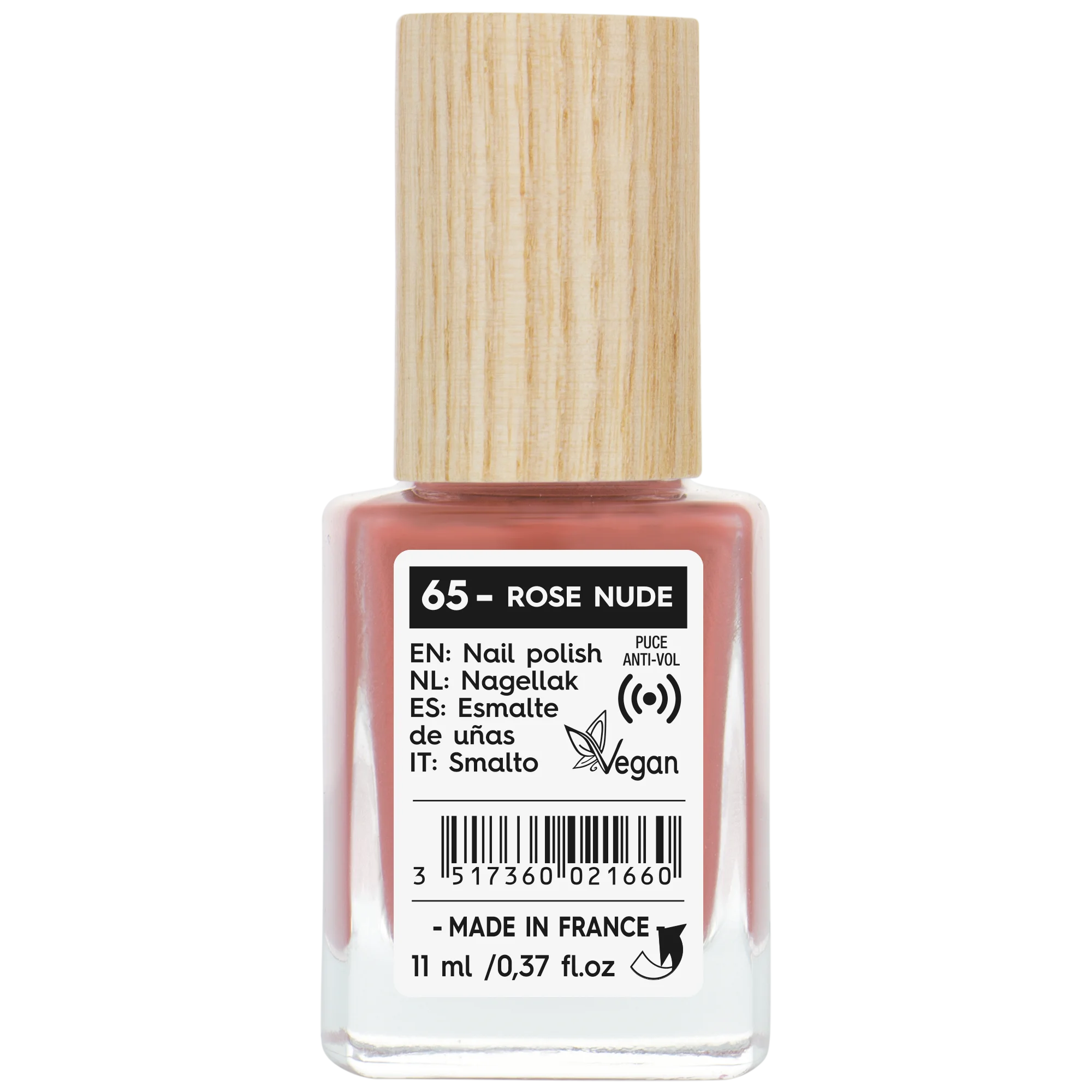 SO’BiO étic Neglelak - 65 rosa nude (11 ml) - med strålende og intens farve