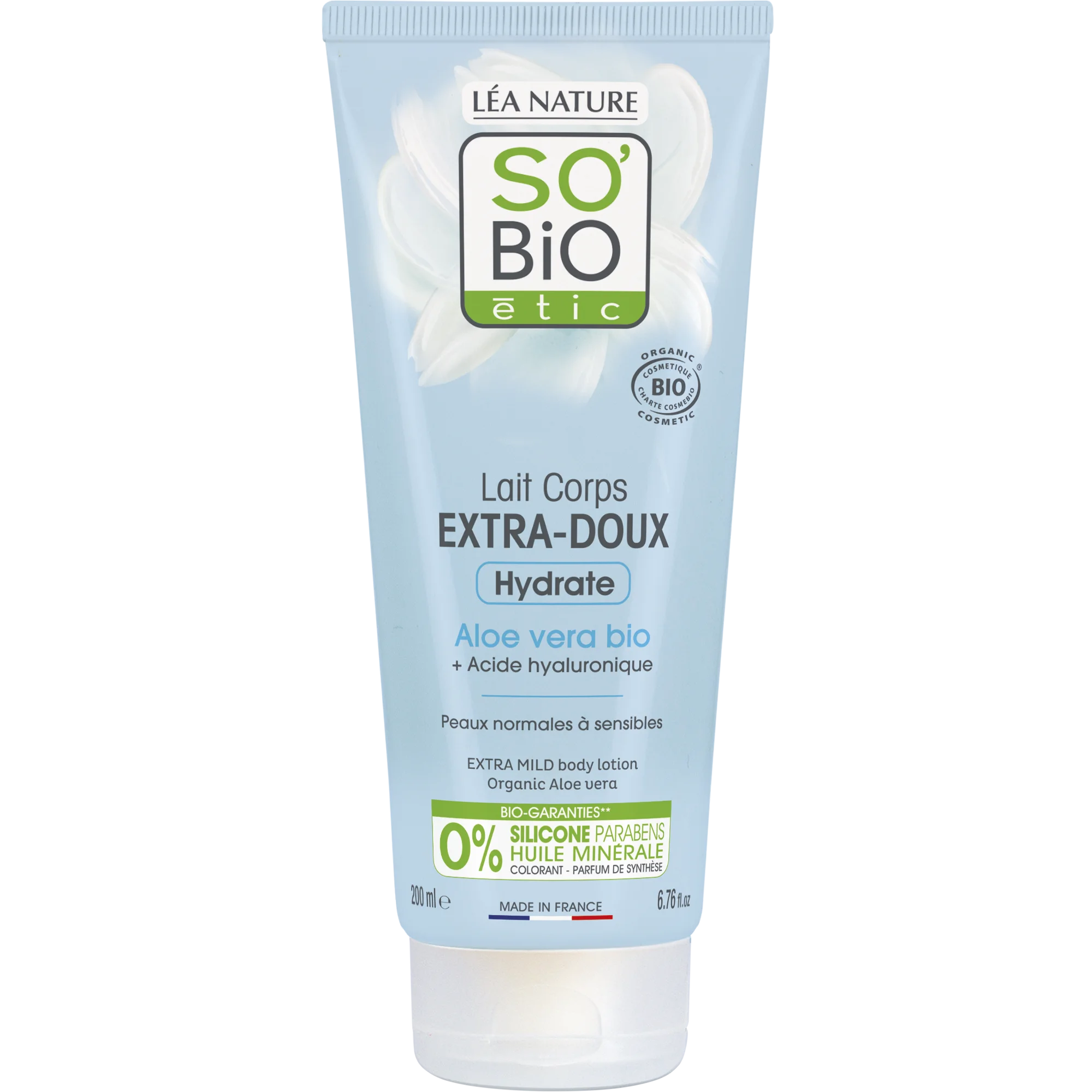 SO’BiO étic Ekstra fugtgivende bodylotion med Aloe vera og hyaluron BIO (200 ml) - med hyaluronsyre