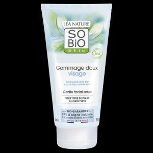 SO’BiO étic Skånsom peeling til hyppig brug, Aloe vera, fugtgivende, økologisk (150 ml) - med hyaluronsyre