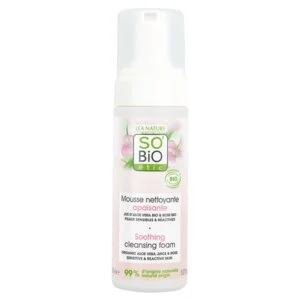 SO’BiO étic Beroligende renseskum Aloe Vera ØKO (150 ml) - beriget med rosenvand