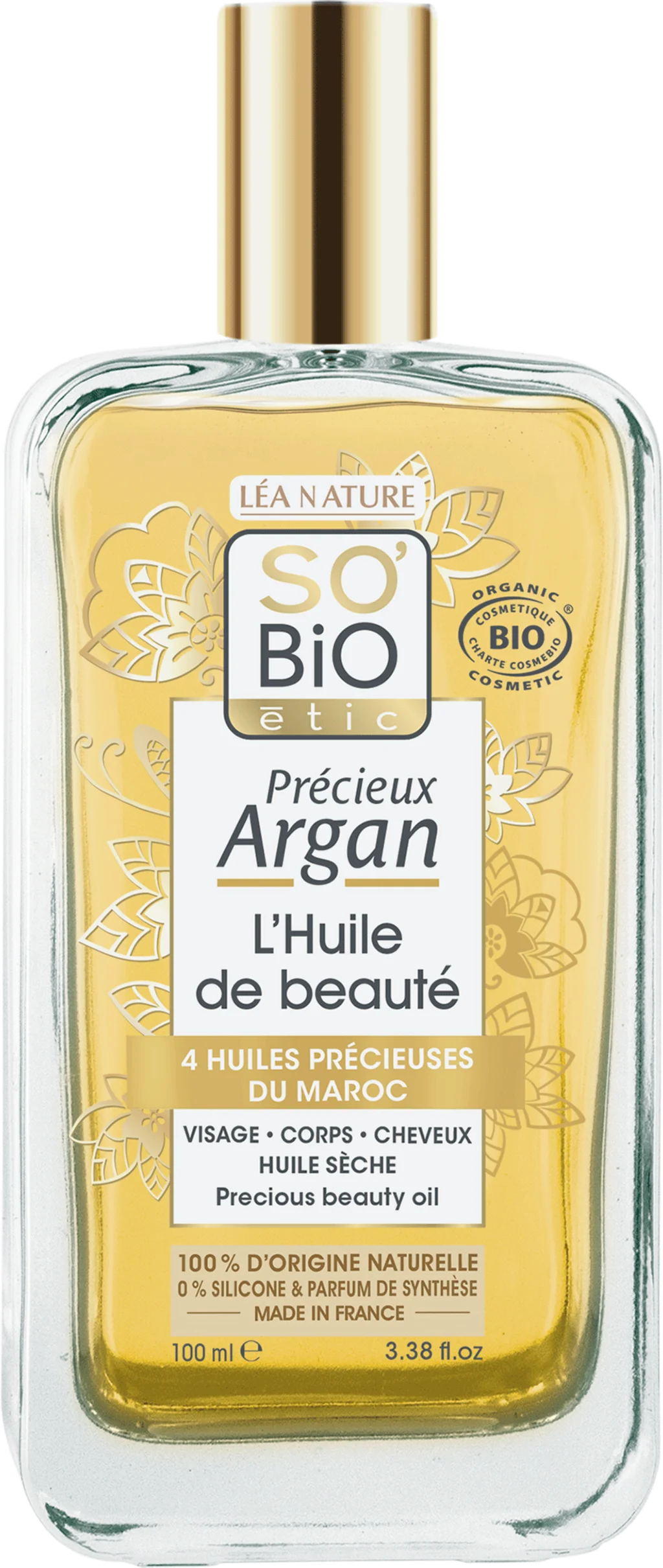 SO’BiO étic Précieux Argan Plejende olie til krop, ansigt og hår ØKO (100 ml) - ungdommens og skønhedens eliksir