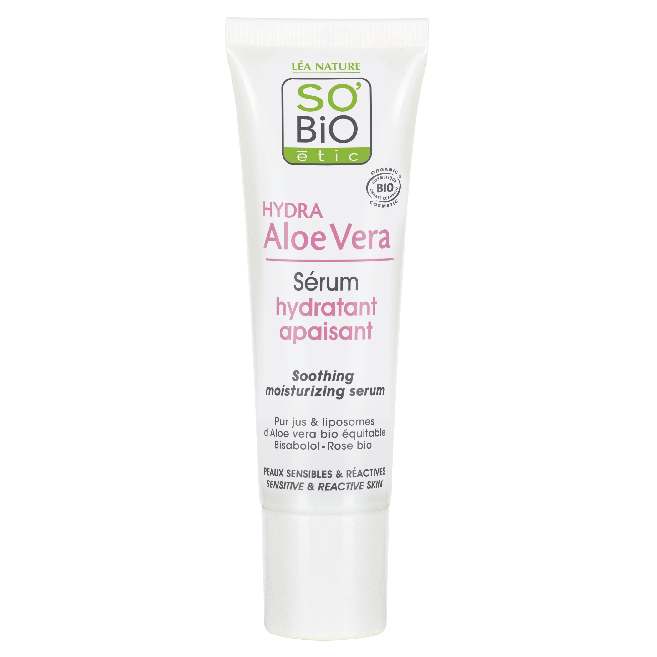 SO’BiO étic Ansigtsserum med Aloe vera - beroligelse og fugt til sensitiv hud BIO (30 ml) - fugter, beroliger og opklarer