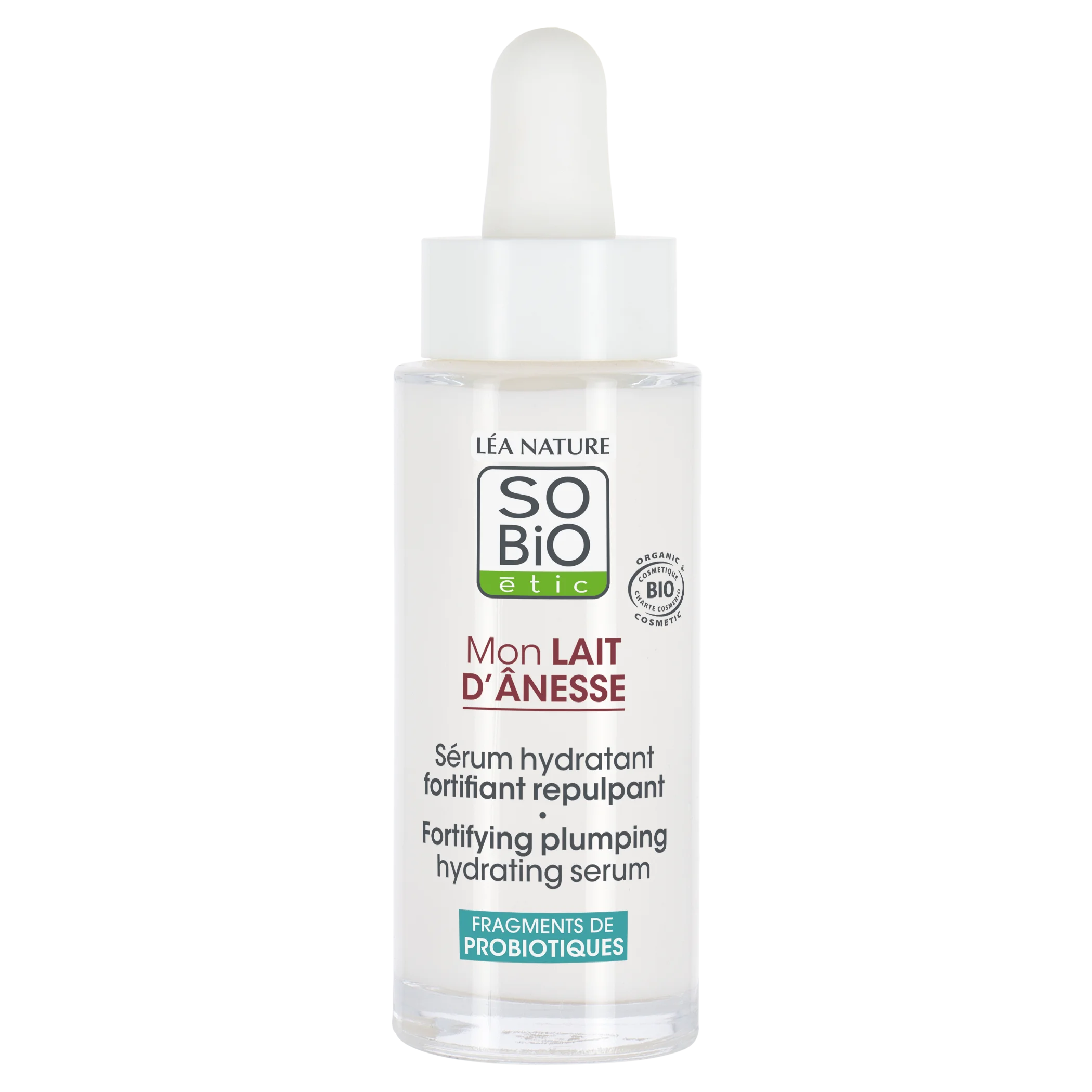 SO’BiO étic Styrkende fugtserum med økologisk æselmælk (30 ml) - med hyaluronsyre