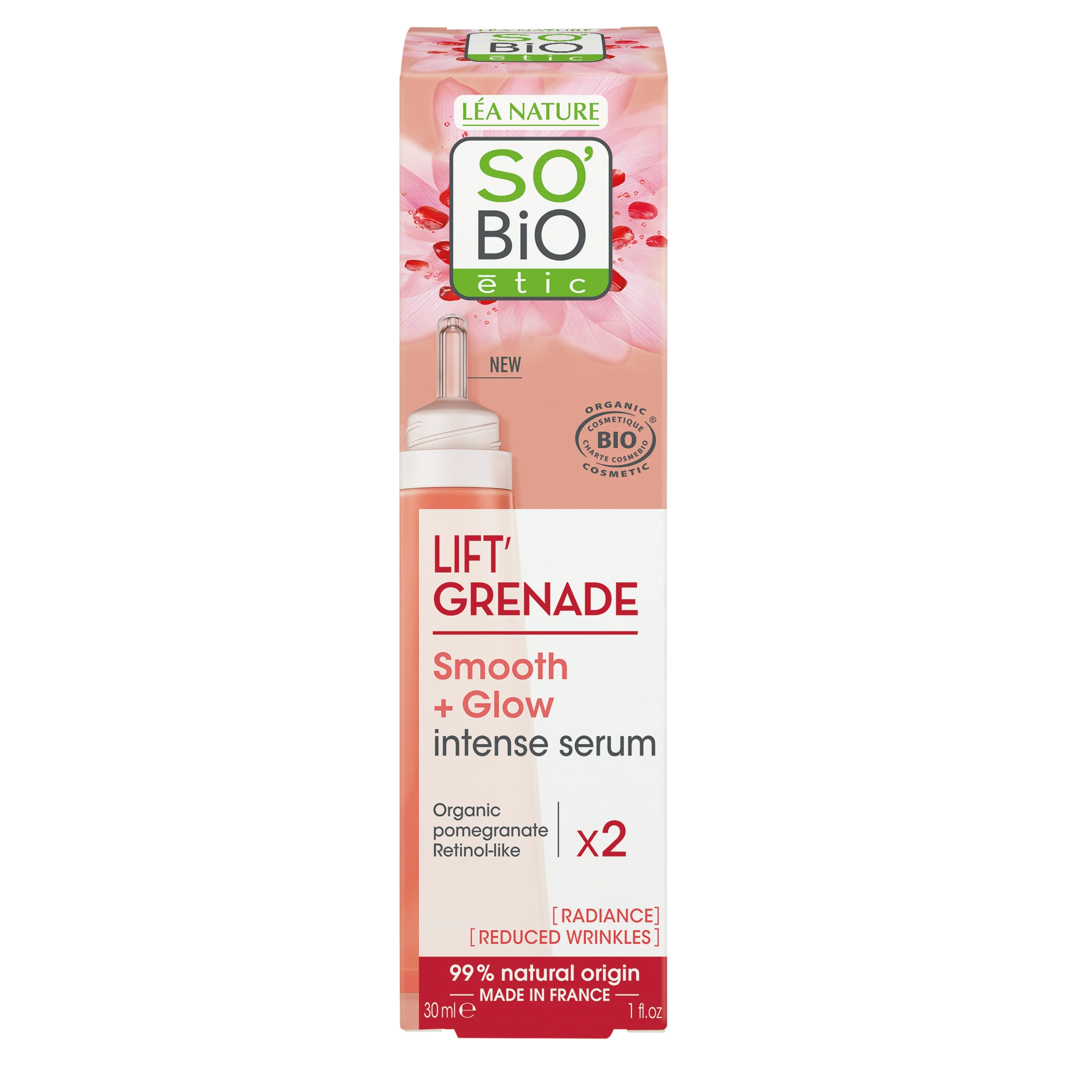 SO’BiO étic Lift'Grenade BIO opklarende anti-rynke-serum (30 ml) - med granatæble