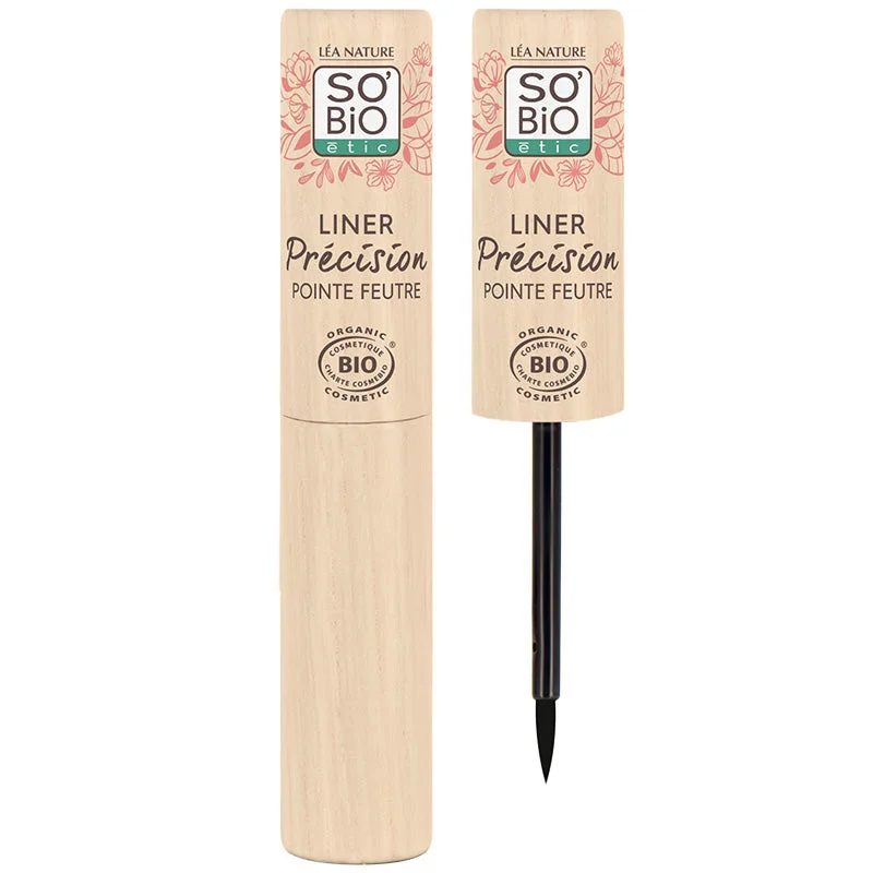 SO’BiO étic Flydende eyeliner BIO - 01 sort (3 ml) - fremhæver dine øjne