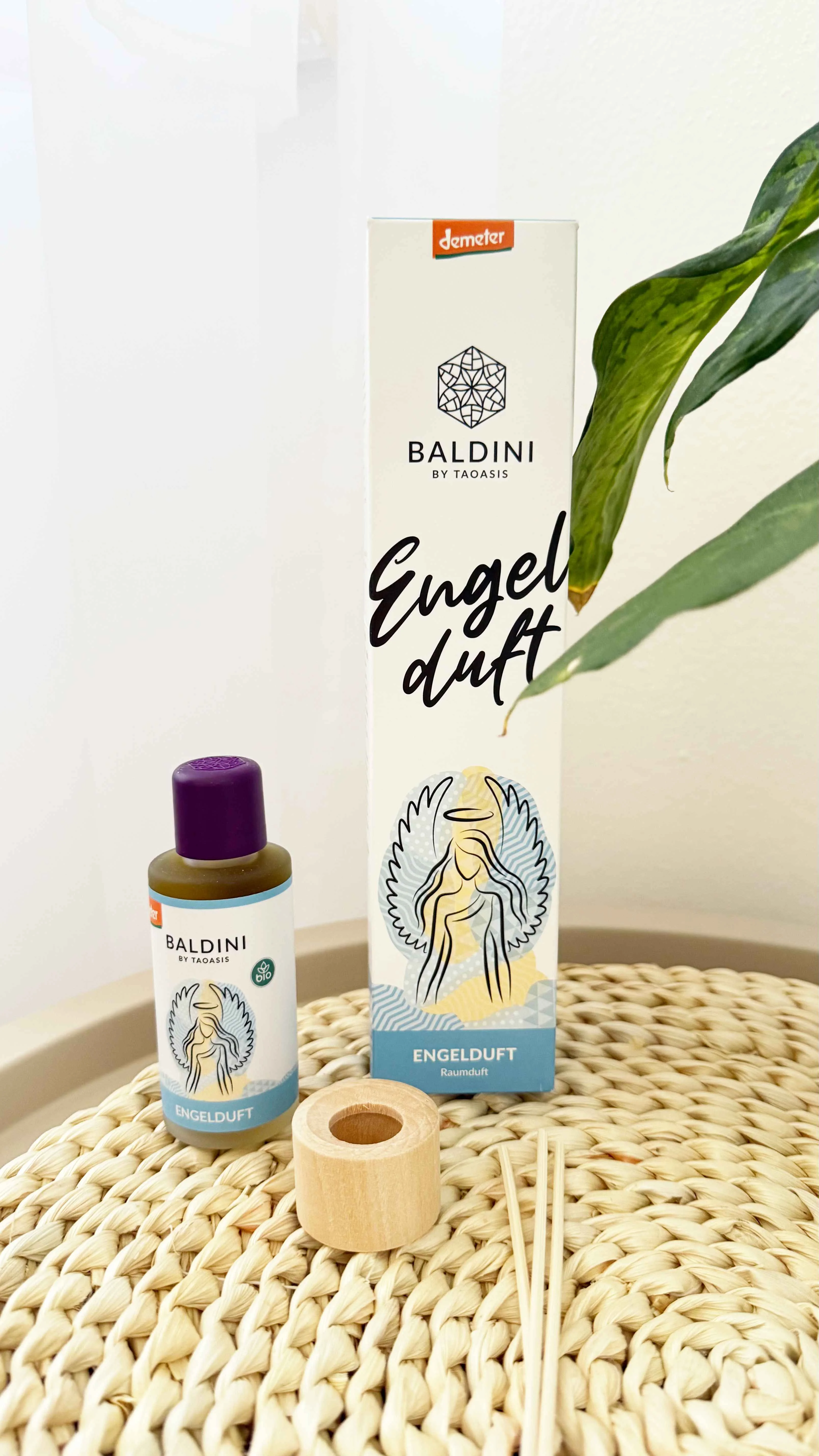 Taoasis Baldini Aroma duftdiffuser med pinde Angel Scent BIO (50 ml) - euforiserende, harmoniserende og aktiverende