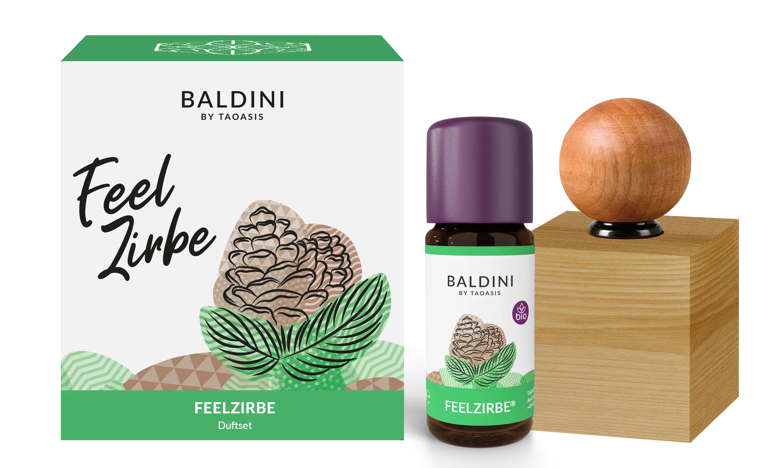 Taoasis Baldini Aromasæt FeelPine BIO (10 ml) - trædekoration som duftspreder