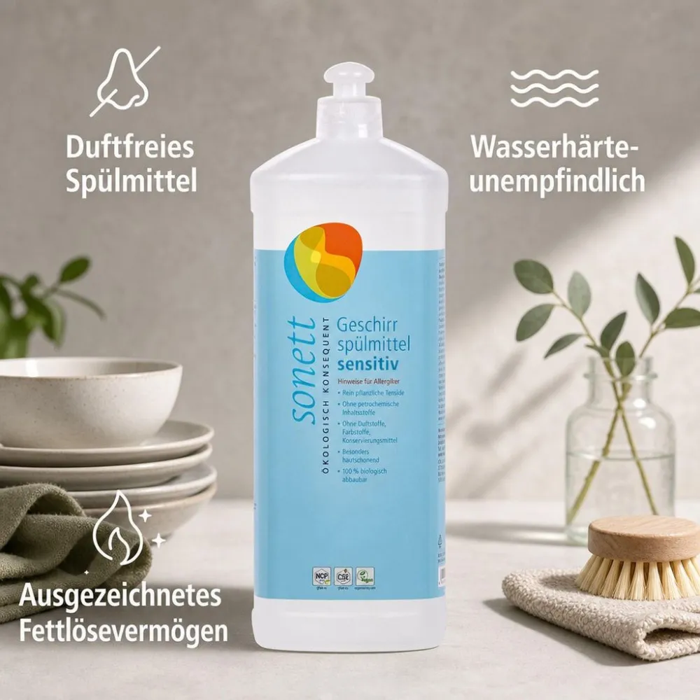 Sonett Flydende opvaskemiddel - Sensitive 1 l