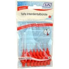 Normal mellemrumsbørster 0,5 mm 8 stk