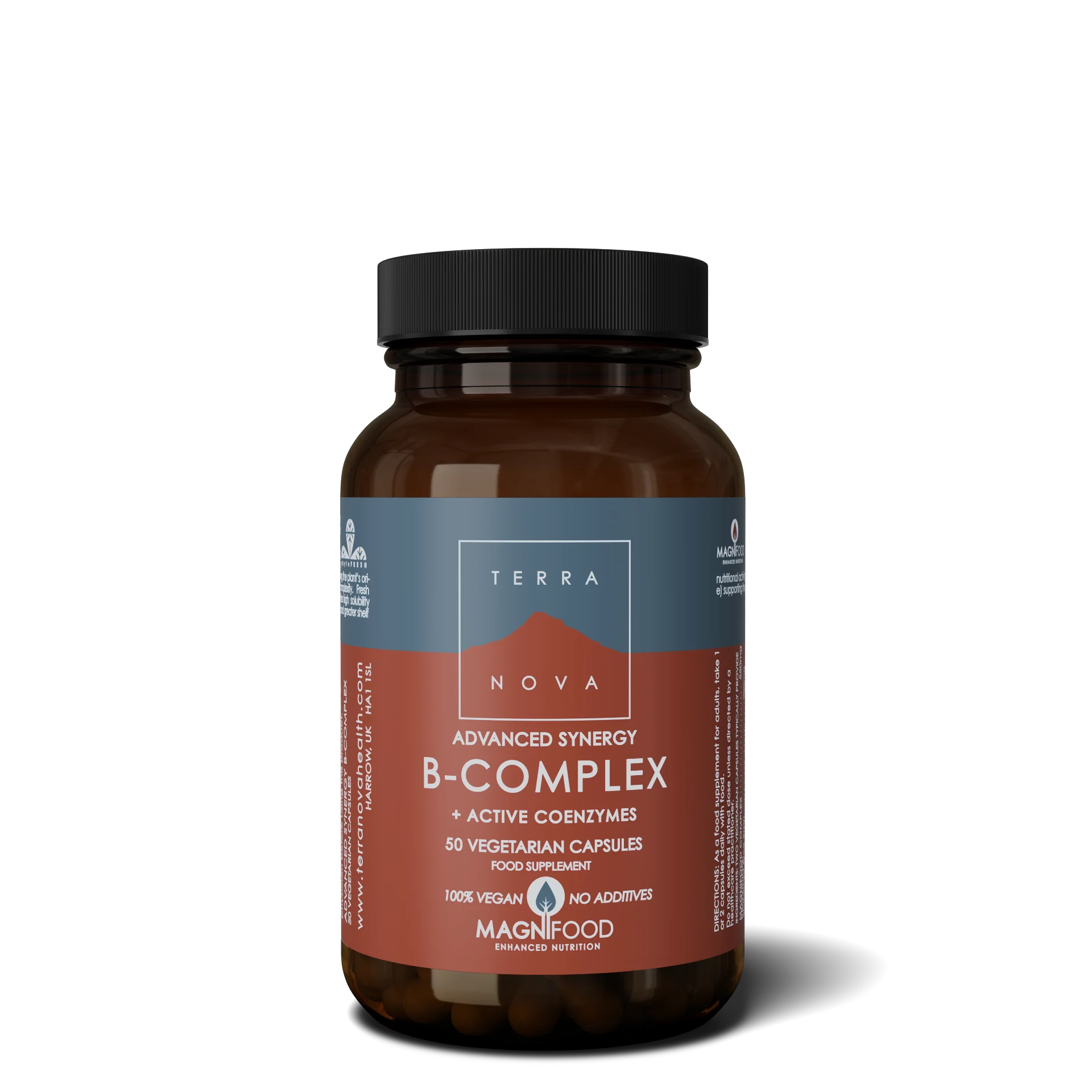 Terranova Health Advanced Synergy B-Complex (50 kapsler) - beriget med urter og adaptogener