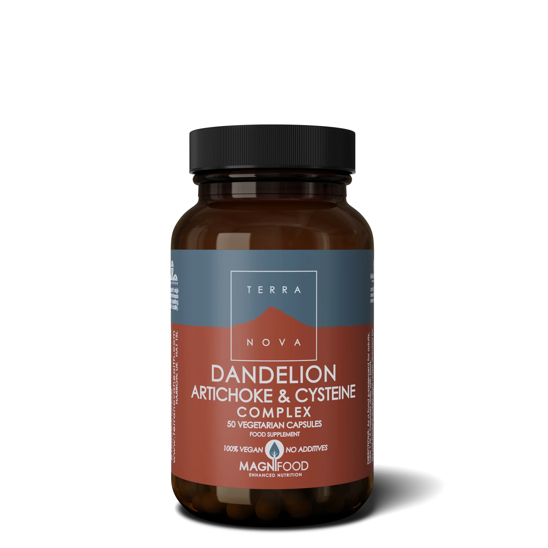 Terranova Health Dandelion, Artichoke & Cysteine Complex med mælkebøtte og artiskok (50 kapsler) - understøtter afgiftning og leverens normale funktion