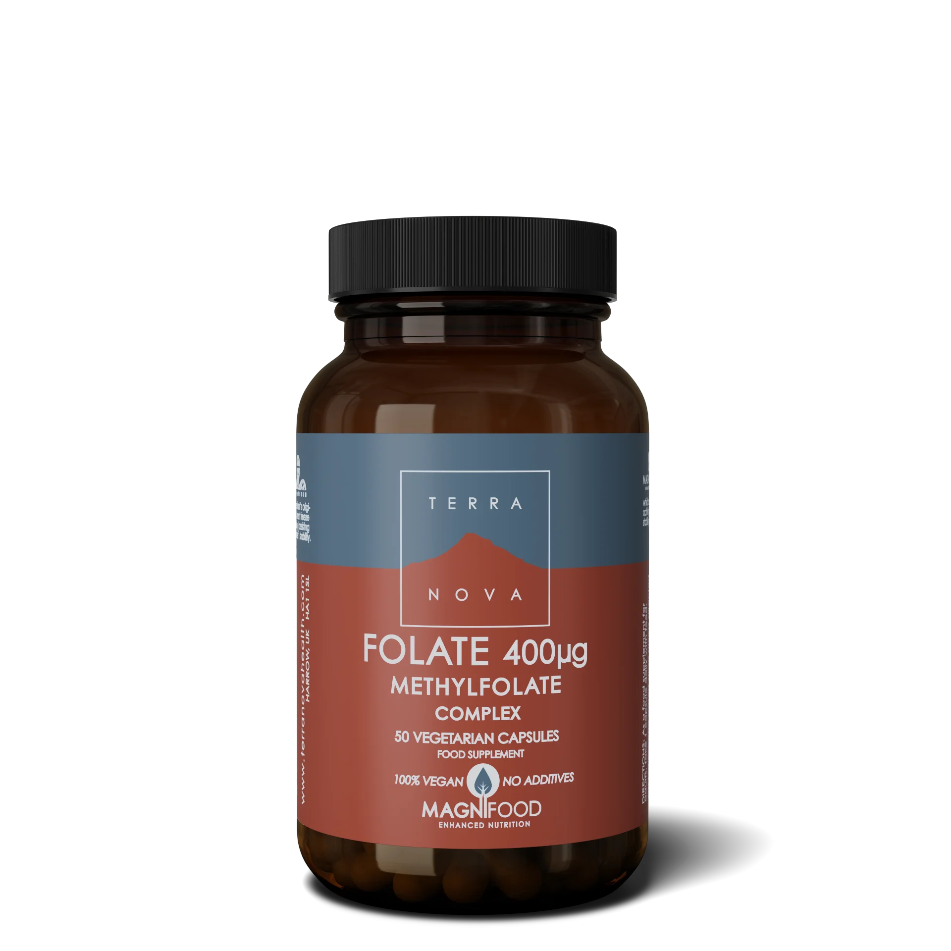 Terranova Health Folat (Methylfolat) 400 µg Kompleks (50 kapsler) - naturlig form af folsyre