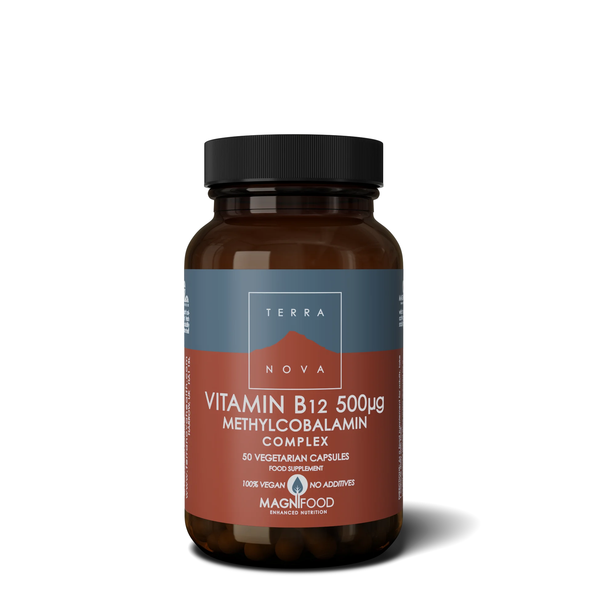 Terranova Health Vitamin B12 (Methylcobalamin) 500 µg Kompleks (50 kapsler) - med god optagelighed