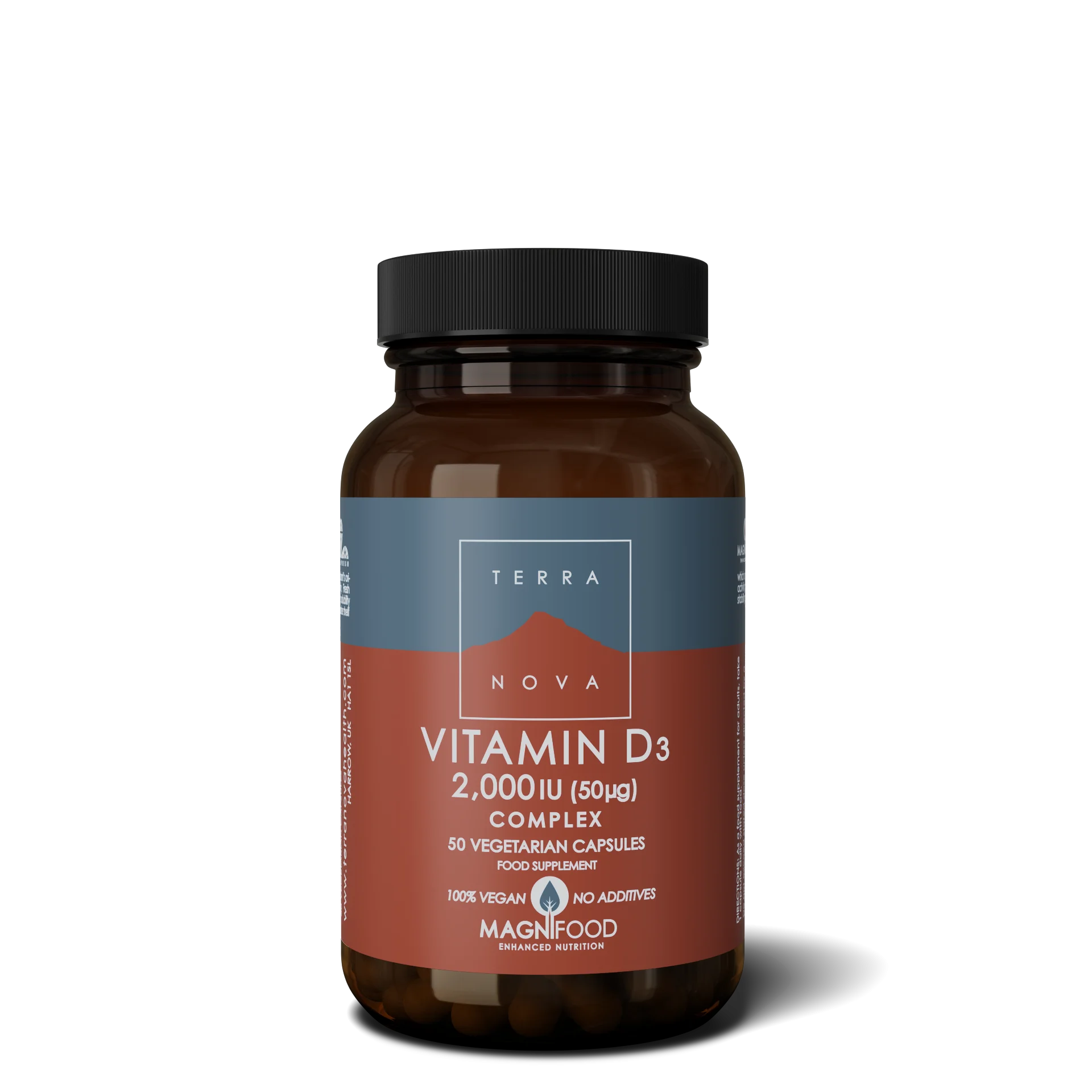 Terranova Health Vitamin D3 2000 IE Kompleks (50 kapsler) - udvundet fra lav