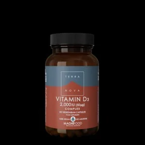 Terranova Health Vitamin D3 2000 IE Kompleks (50 kapsler) - udvundet fra lav