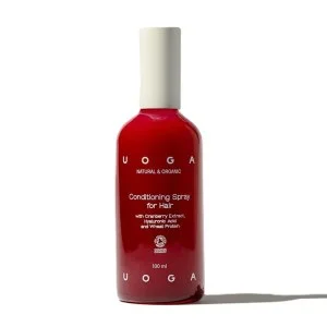 Uoga Uoga Regenererende balsamspray med tranebær og økologisk protein (100 ml) - til nem udredning og glans i håret