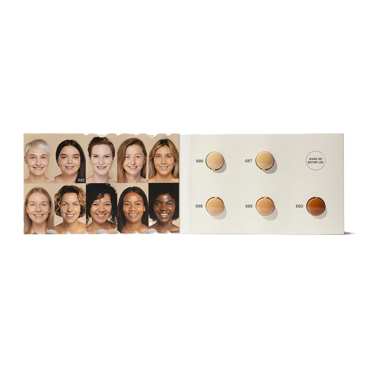 Uoga Uoga Prøvesæt af flydende mineralsk foundation og serum med SPF 20, økologisk (10 x 1 ml) - 10 nuancer af foundation