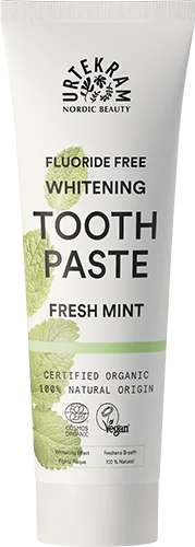 Urtekram Whitening-tandpasta med BIO-mynte (75 ml) - med frisk myntesmag