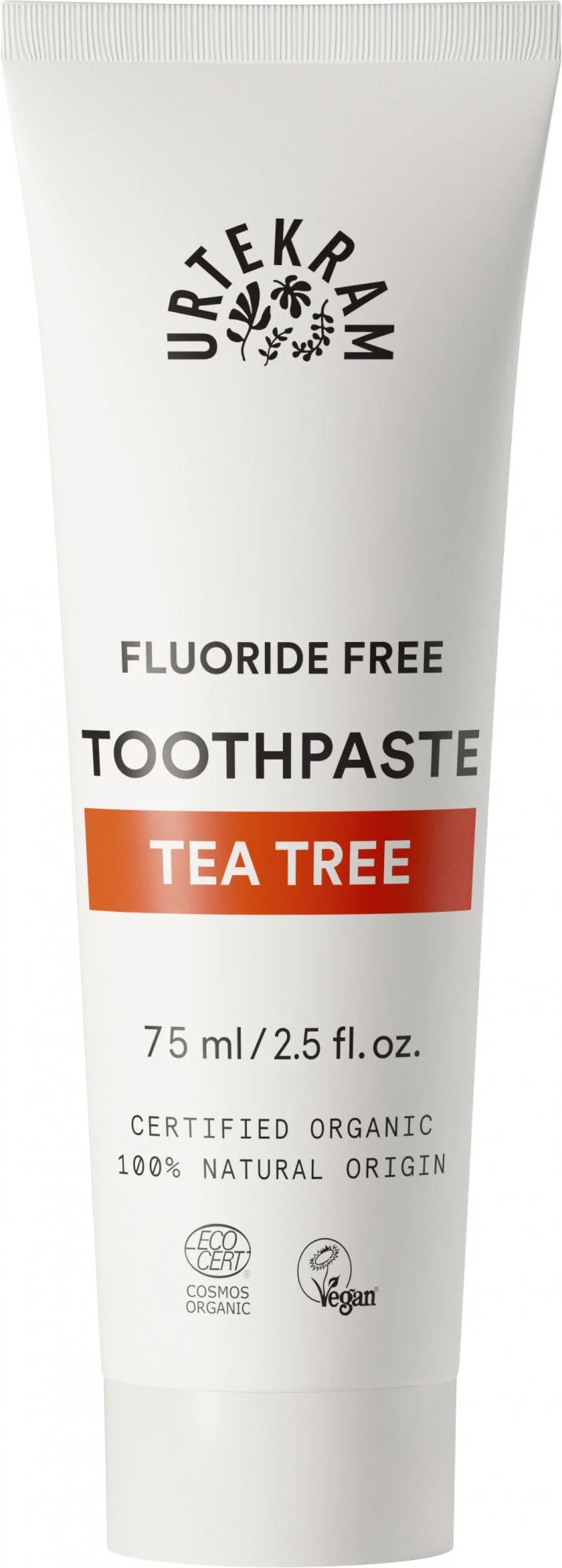 Urtekram Tandpasta med tea tree BIO (75 ml) - uden fluorid