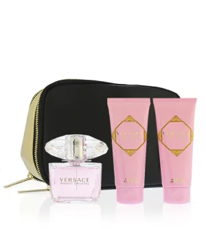 Versace Bright Crystal gavesæt til kvinder eau de toilette 90 ml + bodylotion 100 ml + shower gel 100 ml + kosmetikpung