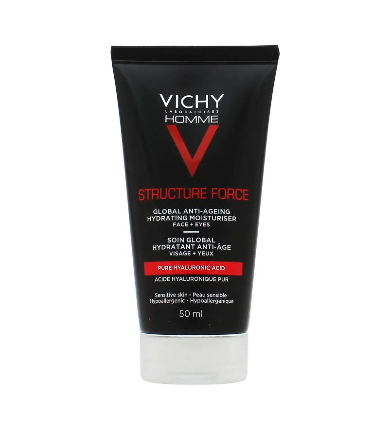 Homme Structure Force anti-age fugtighedscreme opstrammende anti-rynkecreme med hyaluronsyre til mænd 50 ml