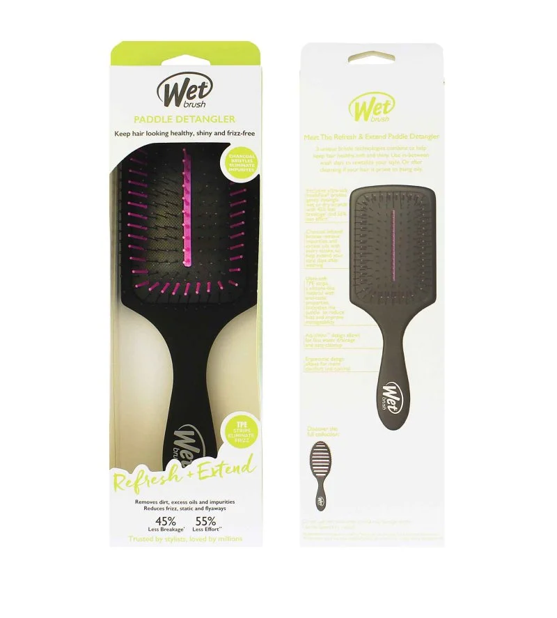 Refresh + Extend Paddle Detangler hårbørste sort