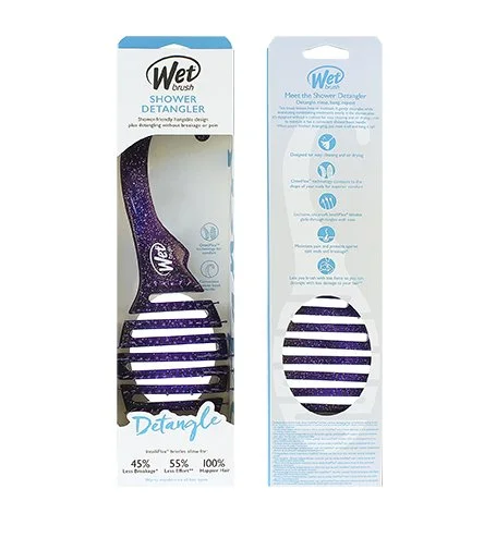 Shower Detangler hårbørste Purple Glitter